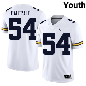 University of Michigan Wolverines Deyvid Palepale Youth College Football #54 White Replica Jerseys 699506-364