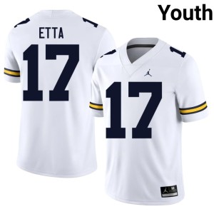 UMich #17 Youth White NCAA College Football Enow Etta Jerseys 401596-410