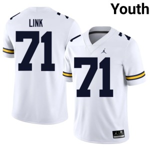 Wolverines College Football Youth Evan Link #71 2026 White Jerseys 536808-209