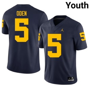 MICH Jacob Oden Navy Youth 2026-27 #5 College Football Jersey 675245-359