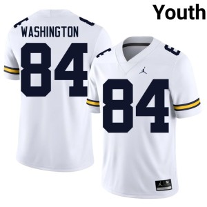 U-M College Football White Jacob Washington #84 Replica Youth Jerseys 645625-651