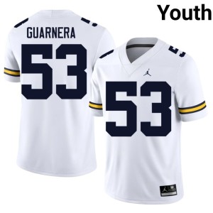 University of Michigan Wolverines White #53 College Football Youth Jake Guarnera Stitched Jersey 788467-763
