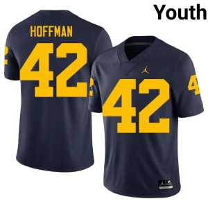 Michigan Wolverines Navy Youth College Football #42 Jalen Hoffman Alumni Jerseys 487537-267