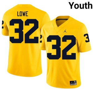University of Michigan #32 College Football 2026-27 Maize Jeremiah Lowe Youth Jerseys 370280-799