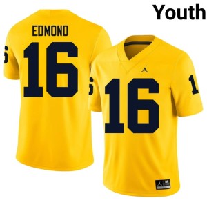 Michigan Youth 2026-27 College Football Maize #16 Jo'Ziah Edmond Jersey 669939-131