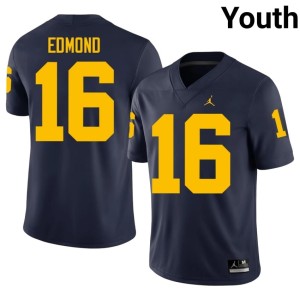 University of Michigan Wolverines Navy College Football Jo'Ziah Edmond #16 Youth Stitched Jerseys 242827-322