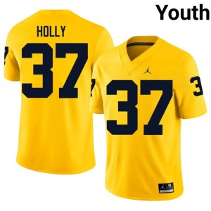 Wolverines Julius Holly #37 Youth Maize Game College Football Jersey 916881-382