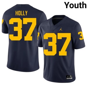 Wolverines #37 Navy Youth Julius Holly College Football High School Jerseys 850405-325