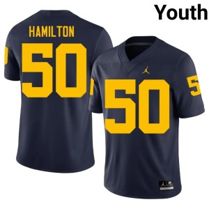 MICH #50 Youth NCAA Luke Hamilton College Football Navy Jerseys 961916-999