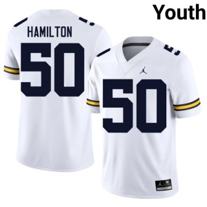 U-M Luke Hamilton Youth College Football #50 White Alumni Jerseys 418893-174