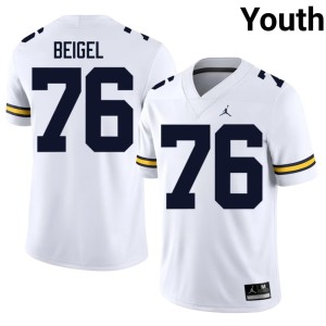 Wolverines College Football White Youth #76 Manuel Beigel Player Jersey 252394-366