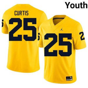 U-M College Football Youth Maize Alumni Mason Curtis #25 Jerseys 327270-288