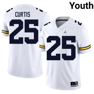 Wolverines Mason Curtis College Football Youth #25 White Player Jersey 433396-750