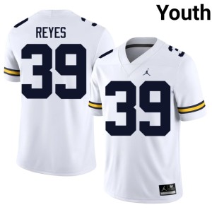 University of Michigan #39 Youth Max Reyes White College Football Stitched Jersey 928446-727