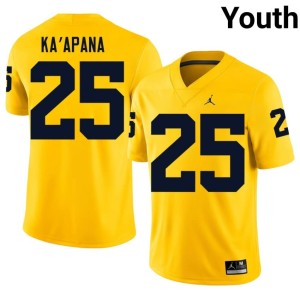 MICH Youth Micah Ka'apana #25 Maize College Football Alumni Jerseys 970847-154