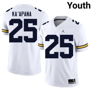 Michigan Wolverines Micah Ka'apana White Youth Replica College Football #25 Jerseys 640194-915