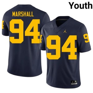 Wolverines Navy #94 College Football Nate Marshall Youth Embroidery Jersey 313647-889