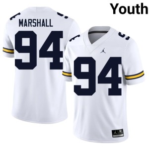 Michigan Wolverines Youth College Football #94 Nate Marshall White Replica Jersey 337871-466