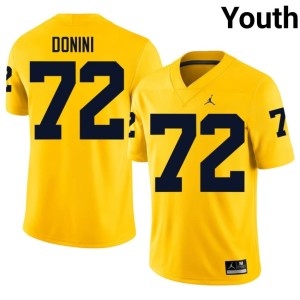 MICH Peter Donini Official College Football Maize Youth #72 Jersey 448144-689