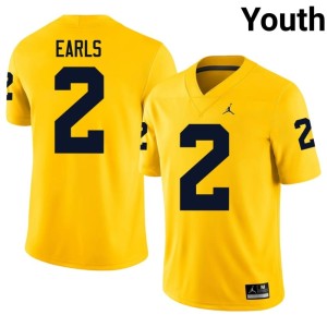 MICH #2 Player Shamari Earls Youth College Football Maize Jersey 594217-775
