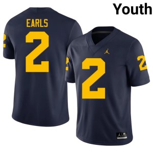 Michigan Wolverines Shamari Earls 2026-27 Navy #2 College Football Youth Jerseys 516348-666