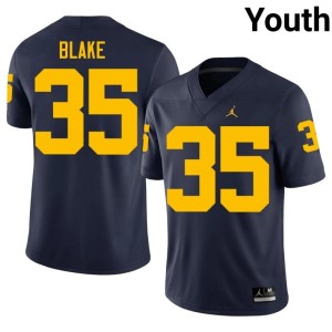 MICH Navy Youth #35 Stuart Blake Stitched College Football Jerseys 595541-188