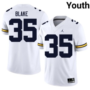 Michigan Alumni White Stuart Blake College Football #35 Youth Jerseys 104012-801