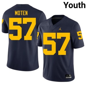 MICH Youth College Football Travis Moten Navy #57 Official Jerseys 168163-906