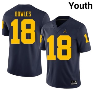MICH College Football Official #18 Navy Youth Troy Bowles Jerseys 713138-632