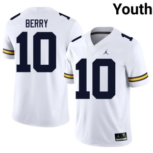 UMich Youth Zeke Berry Player #10 White College Football Jersey 579538-148