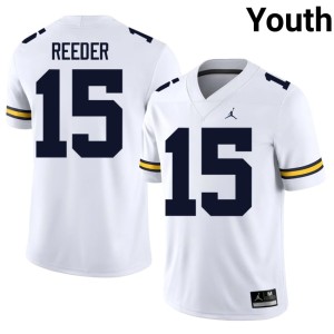 Michigan White Youth University #15 College Football Aden Reeder Jersey 104351-926