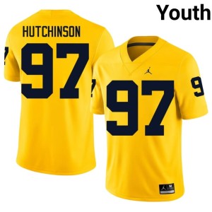 Michigan #97 Aidan Hutchinson NCAA Youth Maize College Football Jerseys 578909-852