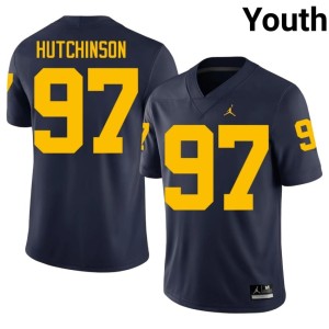 University of Michigan Wolverines Navy #97 Game College Football Aidan Hutchinson Youth Jerseys 949818-863