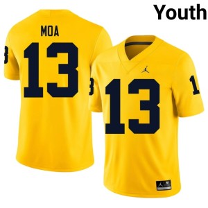 U-M Aisea Moa #13 College Football Youth Replica Maize Jerseys 272818-344