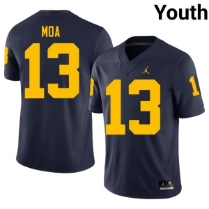 University of Michigan Aisea Moa #13 Limited Youth College Football Navy Jerseys 904660-522