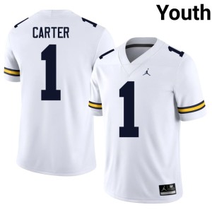UMich College Football Game Anthony Carter #1 Youth White Jersey 442543-846