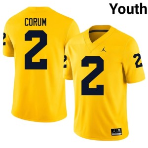 Wolverines High School Blake Corum #2 Youth Maize College Football Jersey 569845-978