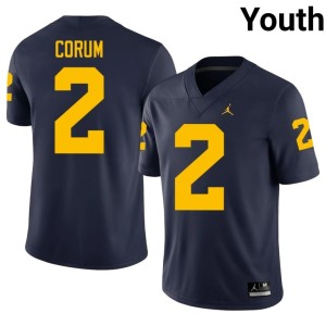 U of M Blake Corum 2026-27 Navy College Football #2 Youth Jersey 585505-488