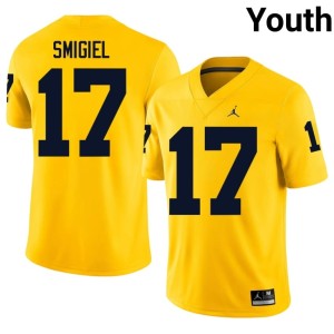 Michigan Youth 2026 College Football #17 Brady Smigiel Maize Jerseys 774478-327
