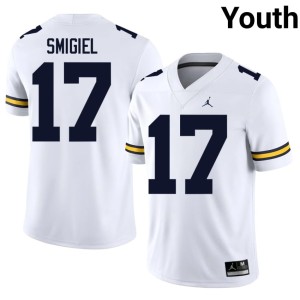 UMich Brady Smigiel Alumni #17 College Football Youth White Jersey 840475-445