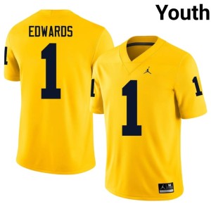 UMich College Football Maize Game Braylon Edwards #1 Youth Jersey 995880-594