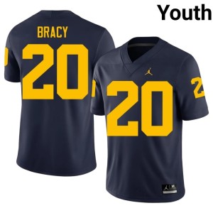U-M College Football #20 Youth NCAA Chris Bracy Navy Jerseys 462760-626