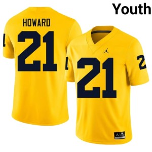University of Michigan Youth Player Desmond Howard #21 Maize College Football Jersey 351266-503