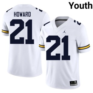 Wolverines College Football Official #21 Youth Desmond Howard White Jerseys 962101-561