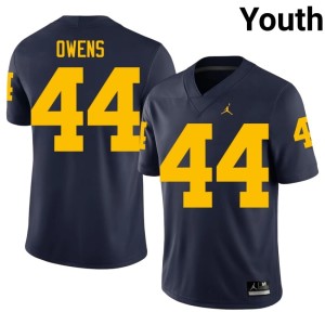 Michigan Wolverines Navy Youth College Football Eli Owens Player #44 Jersey 186658-112