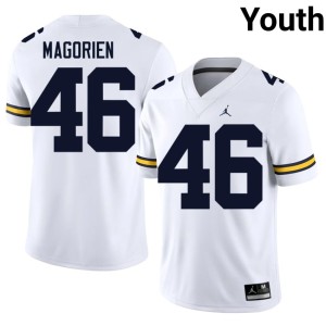 Michigan College Football Youth Game White #46 Gavin Magorien Jersey 211948-925