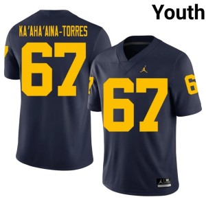 Michigan Limited #67 Youth College Football Houston Ka'aha'aina-Torres Navy Jerseys 353484-601