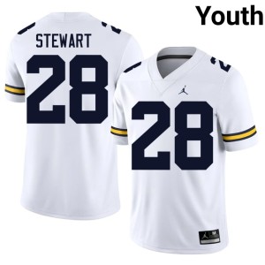 University of Michigan I'Marion Stewart White College Football Player #28 Youth Jersey 261041-388