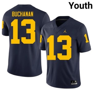 University of Michigan Wolverines College Football JJ Buchanan Stitched #13 Navy Youth Jersey 604080-960