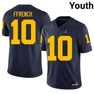 Michigan Jaime Ffrench #10 Navy Youth College Football Embroidery Jerseys 895673-473